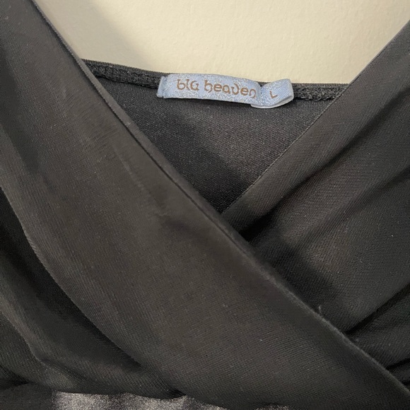 Blu Heaven Womens Tank Size Large Black Spaghetti Strap Mesh Layered Top - Picture 3 of 12